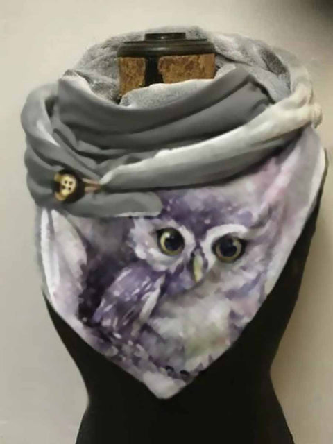 Women's Owl Art Casual Wrap Scarf