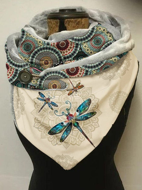 Women's Dragonfly Mandala Art Casual Scarf