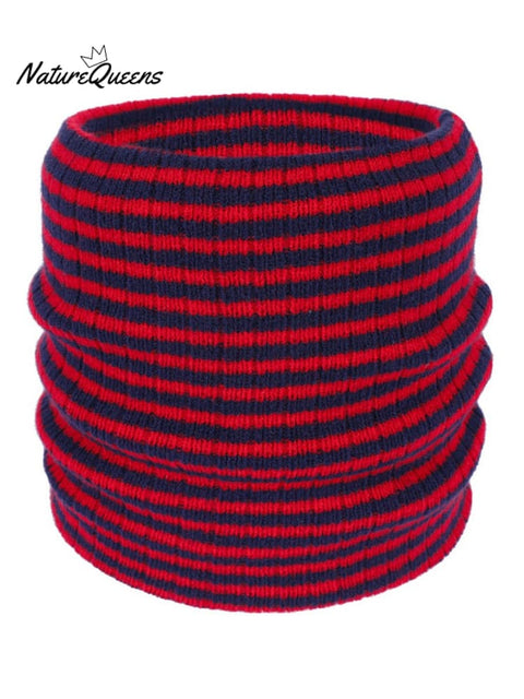 Striped Knitted Neck Scarf