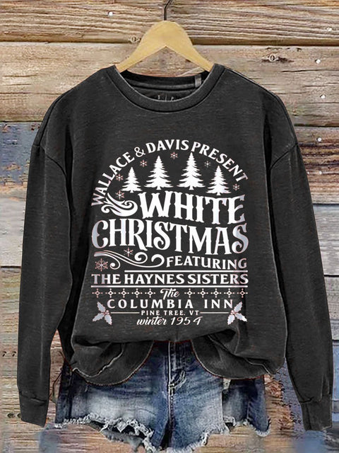 White Christmas  Cozy  Christmas Print Casual  Sweatshirt