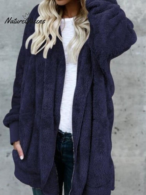 Autumn and Winter Warm Top Medium Long Coat