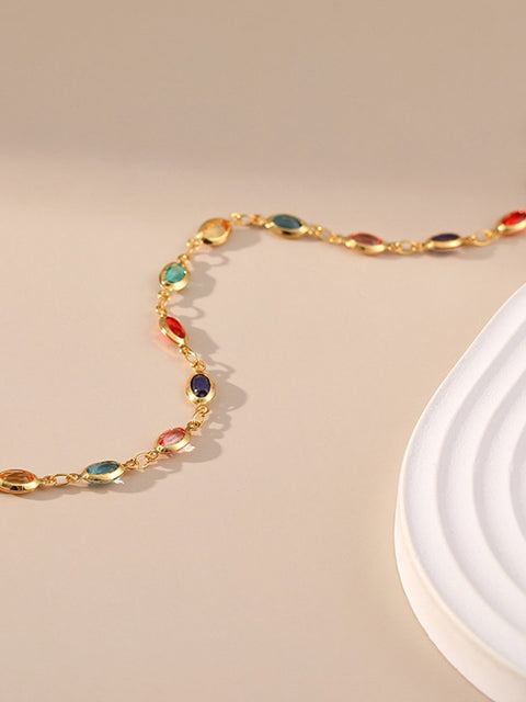Colorful Glass Chain Necklace