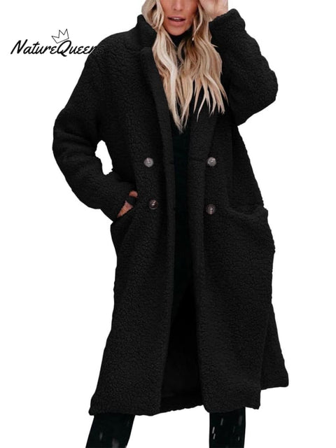 Autumn and Winter Warm Coat Long Sleeve Lapel Women's Coat