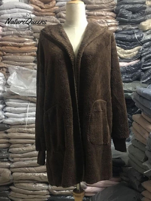 Autumn and Winter Warm Top Medium Long Coat