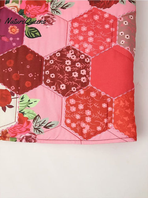 Quilted Embroidered Printed Loose Cotton Jacket