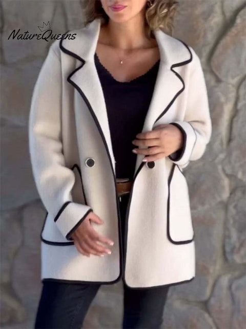 Women's Temperament Blazer Collar Double-sided Woolen Jacket