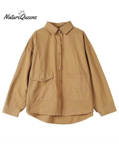 Women's Retro Solid Color Loose Elegant Casual Cotton And Linen Shirt