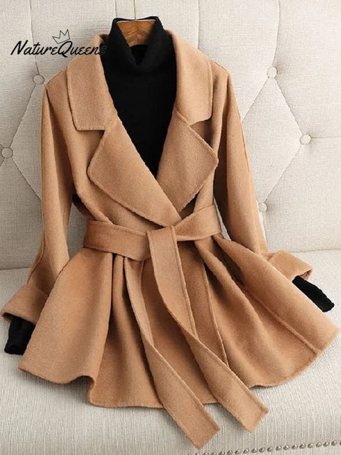 Women's Cashmere Waist Tie Jacket