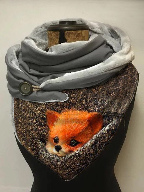 Women's Winter Cute Fox Fashion Shawl Scarf