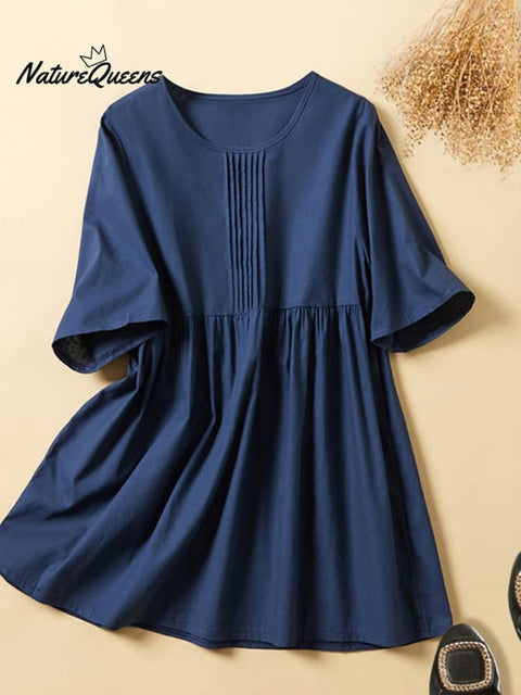 Loose Solid Color All-Match Cotton And Linen Shirt