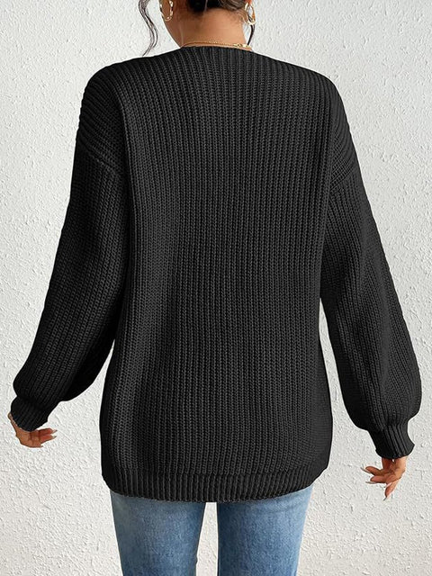 Women's Long Sleeve Casual Chunky Knit Cardigan Jacket