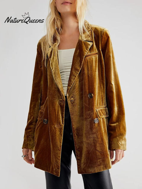 Women's Velvet Blazer Jacket