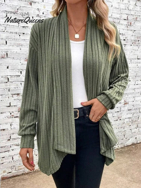Women's Autumn and Winter Long Sleeve Solid Color Cardigan Jacket
