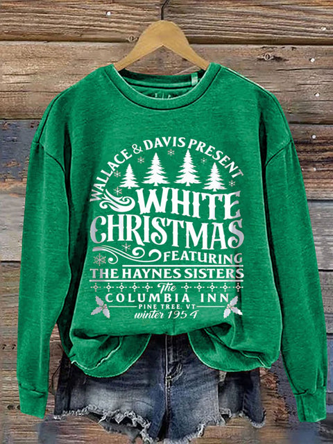 White Christmas  Cozy  Christmas Print Casual  Sweatshirt
