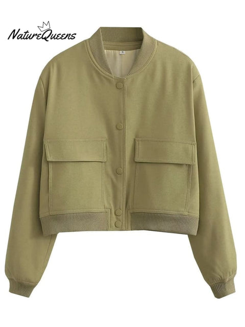 Stand Collar Large Pocket Jacket