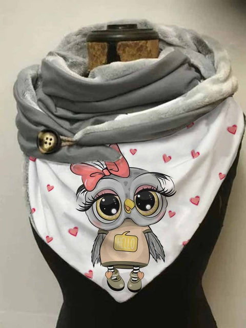 Women's Owl Art Casual Wrap Scarf