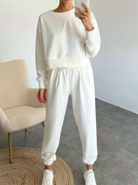 Solid Color Casual Long Sleeve Suit