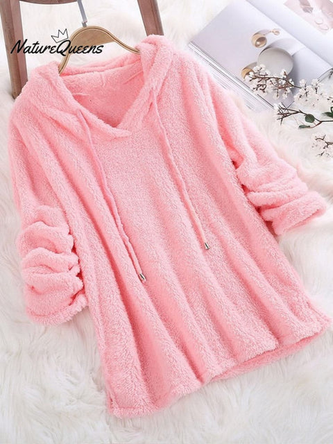 Women's Autumn And Winter Solid Color Plush Fur Pajamas