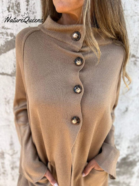 Women's Casual Lapel Neck Cardigan Knit Jacket