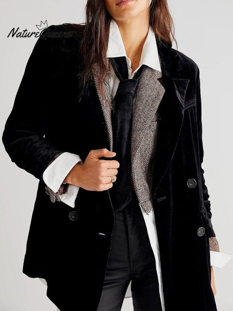 Women's Velvet Blazer Jacket
