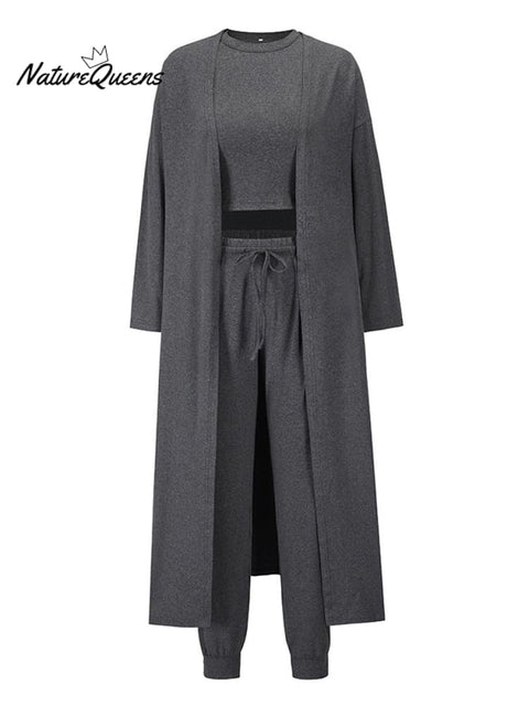 Women's Fall Knit Exercise Set Outfit