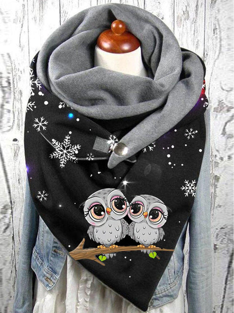 Owl Print Casual Scarf and Shawl