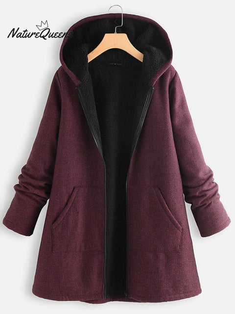 Women's Fall And Winter Casual Cotton Padded Jacket With Hood