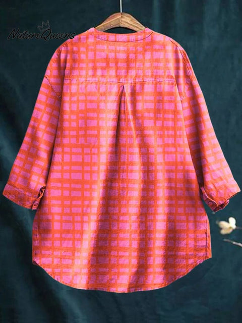 Women's Dog  Art Print Casual Cotton And Linen Shirt