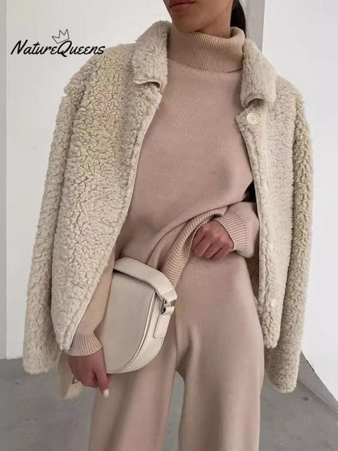 Women's Knitted Lace-Up Casual Two-Piece Set Outfit