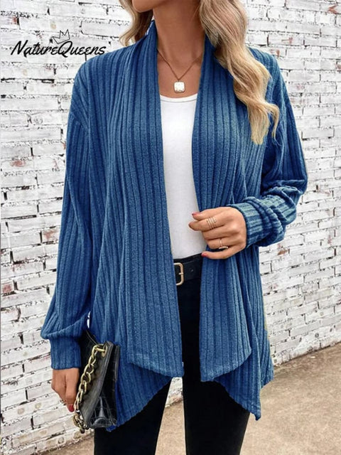 Women's Autumn and Winter Long Sleeve Solid Color Cardigan Jacket