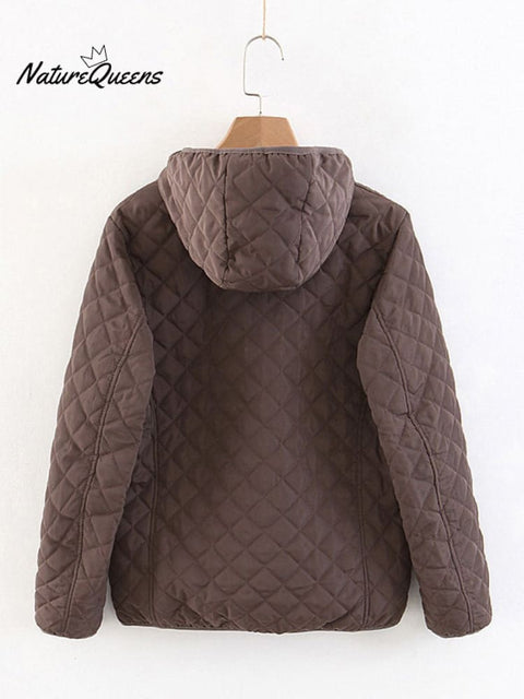 Velvet and Thickened Rhombus Loose Cotton Jacket