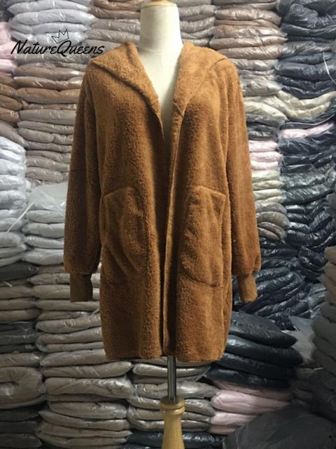 Autumn and Winter Warm Top Medium Long Coat