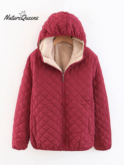 Velvet and Thickened Rhombus Loose Cotton Jacket