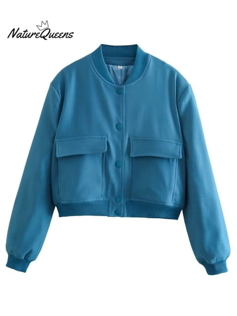 Stand Collar Large Pocket Jacket