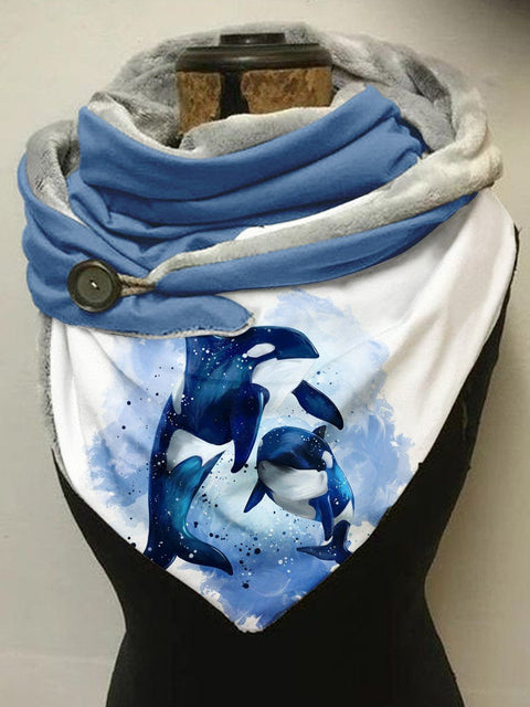 Ocean Whale Casual Print Scarf