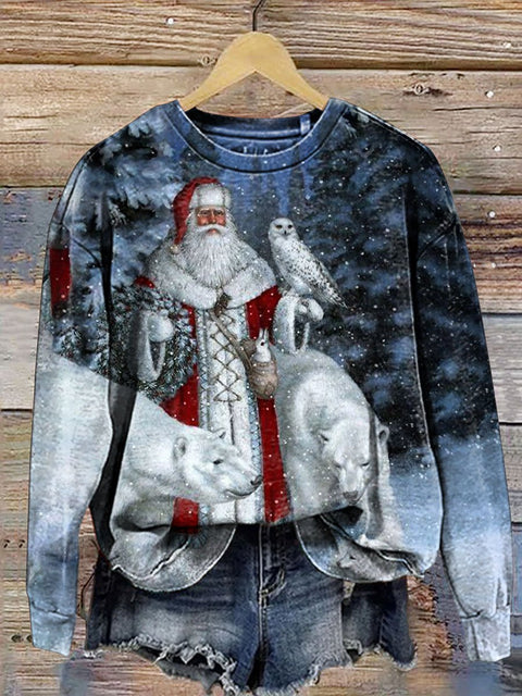Christmas Print Casual  Sweatshirt