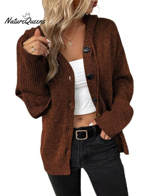 Solid Color V-neck Knitted Cardigan Jacket