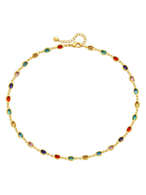 Colorful Glass Chain Necklace
