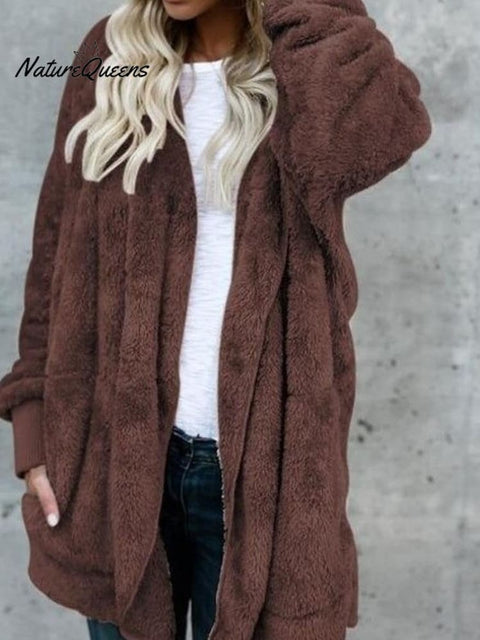 Autumn and Winter Warm Top Medium Long Coat