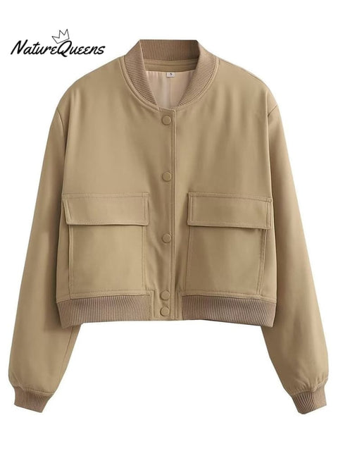 Stand Collar Large Pocket Jacket