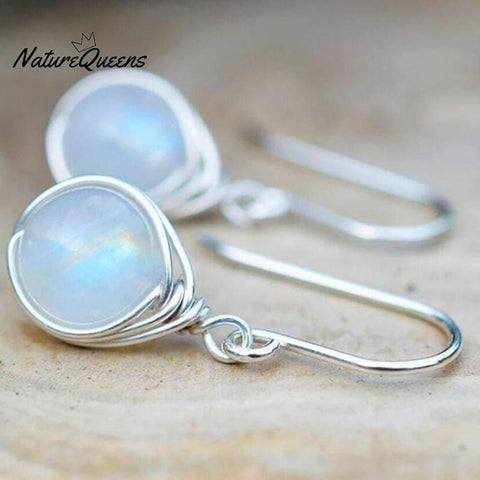 Round Winding Opal Earrings