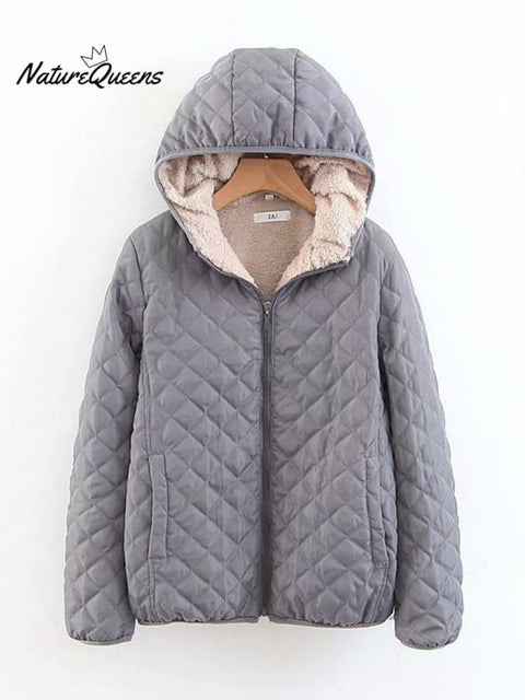 Velvet and Thickened Rhombus Loose Cotton Jacket