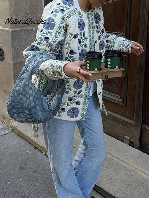 Printed Tie Waist Jacket