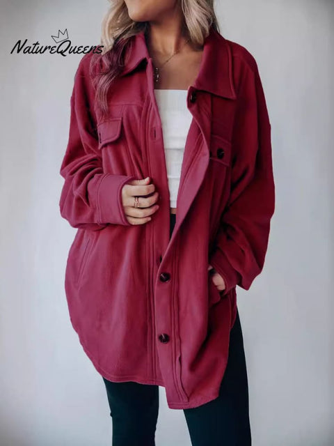 Women's Fashion Long Sleeve Single Breasted Cardigan Woolen Jacket