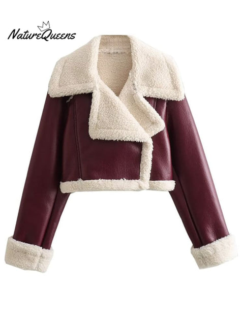 Fur All-in-one Short Street Girl Motorcycle Jacket