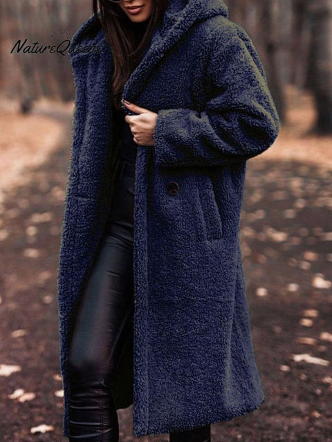Autumn and Winter Long Long-sleeved Woolen Coat for Women