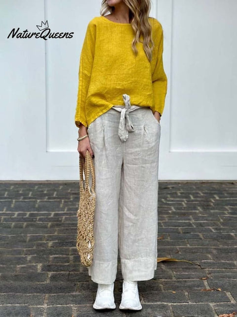 Women's Linen And Cotton Suit