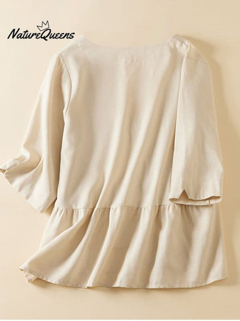 Cotton Linen Solid Color Loose Casual Jacket Thin Suit