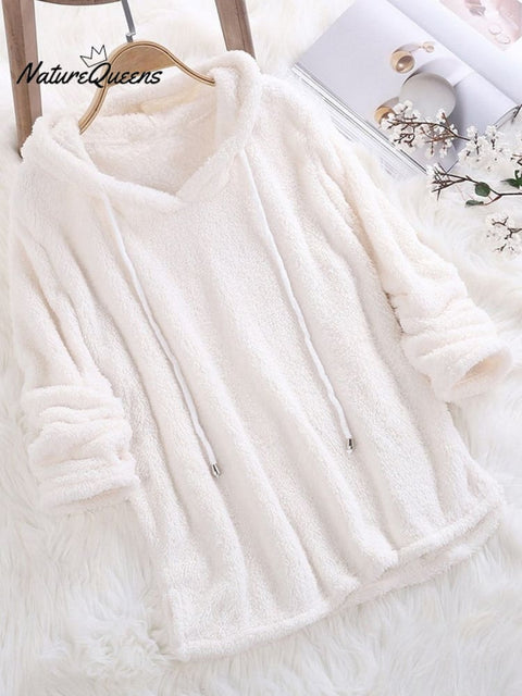 Women's Autumn And Winter Solid Color Plush Fur Pajamas