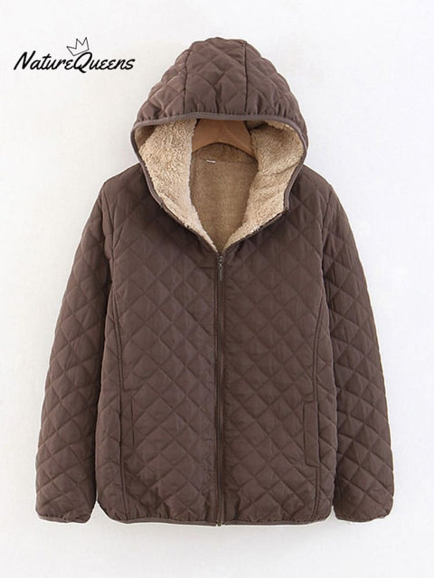 Velvet and Thickened Rhombus Loose Cotton Jacket